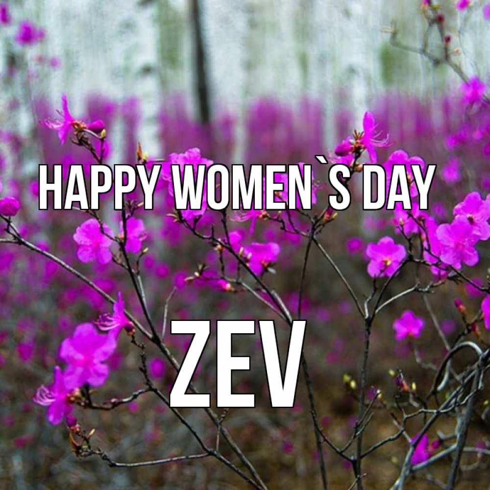 Greetings card с именем, Zev happy women`s day дикие цветы Greetings with text for free download 